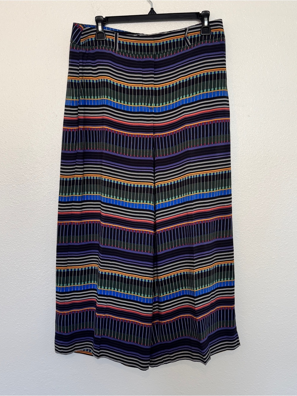 LOFT Multicolor Striped Wide Leg Crop Pants Women’s Sz 6 NWT High Rise Culottes - Picture 2 of 4